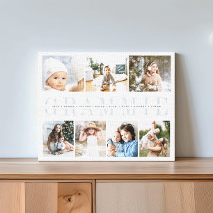 Custom Grammie 7 Photo Grandchildren Collage Canvas Print