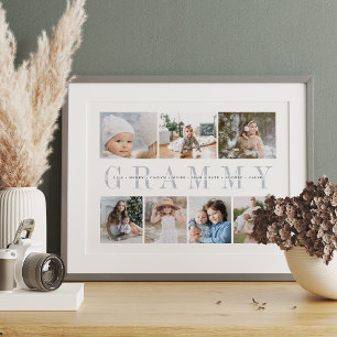 Custom Grammy 7 Photo Grandchildren Collage Print