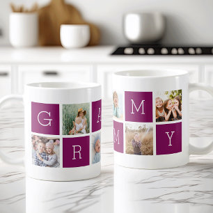 Custom Grammy Photo Collage Coffee Mug