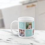 Custom Gran Grandmother 5 Photo Collage Coffee Mug<br><div class="desc">Create a sweet keepsake for grandma with this simple design that features five of your favourite Instagram photos, arranged in a collage layout with alternating squares in pastel mint green, spelling out "Gran" with a heart in the last square. Personalise with favourite photos of her grandchildren for a treasured gift...</div>