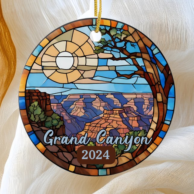 Custom Grand Canyon Faux Stained Glass  Ceramic Tree Decoration (Creator Uploaded)