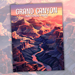 Custom Grand Canyon Sunset Panorama Watercolor  Postcard