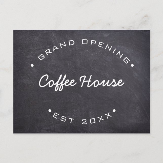 Custom Grand Opening Your Coffee House Postcard (Front)