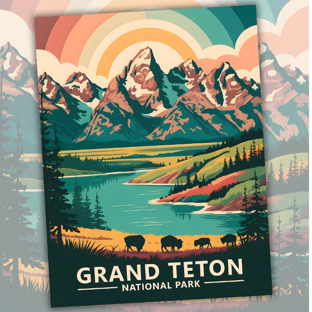 Custom Grand Teton National Park Wildlife Travel Postcard (Grand Teton National Park Wildlife Travel Postcard)