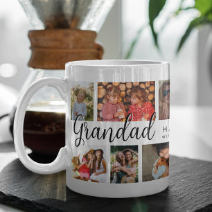 Custom Grandad 12 Photo Collage Coffee Mug