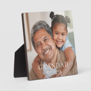 Custom Grandad Established Modern Photo Plaque