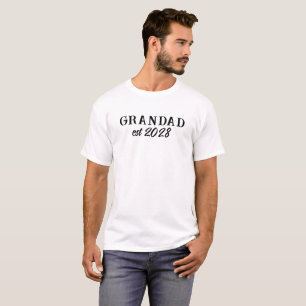 Custom Grandad Established Retro Typography T-Shirt