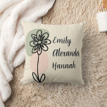 Custom Grandchildren Names Minimal Floral line art Cushion<br><div class="desc">Celebrate a special bond with a minimalist and elegant design featuring the names of your beloved grandchildren. This floral motif in a simple line style adds a touch of timeless beauty, making it the perfect choice for a personalised gift for grandparents. Customise with your grandchildren’s names to create a meaningful...</div>