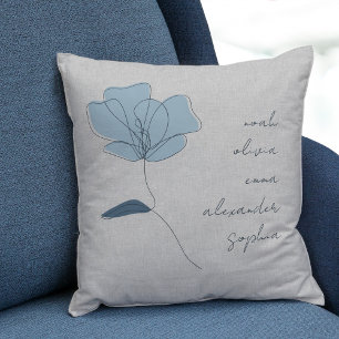Custom Grandchildren Names Minimal Floral Script Cushion