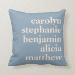 Custom Grandchildren Names Stylish Rustic Blue Cushion<br><div class="desc">Custom Grandchildren Names Stylish Rustic Dusty Blue Throw Pillow</div>