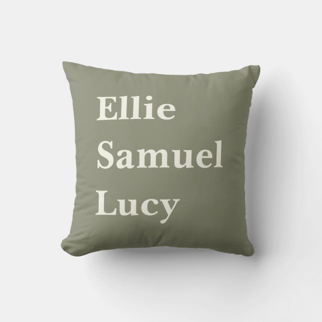 Custom Grandchildren Names Stylish Rustic Cushion (Front)