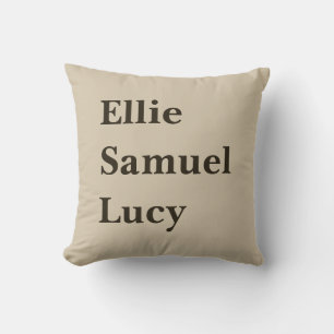 Custom Grandchildren Names Stylish Rustic Cushion