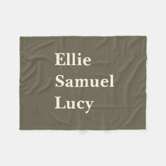 Custom Grandchildren Names Stylish Rustic Fleece B Blanket