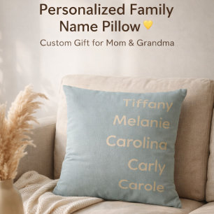 Custom Grandchildren Names Stylish Rustic Sage Cushion