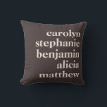 Custom Grandchildren Names Stylish Warm Brown Cushion<br><div class="desc">Custom Grandchildren Names Stylish Rustic Warm Brown Throw Pillow</div>