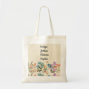Custom Grandchildren Names wildflowers  Tote Bag