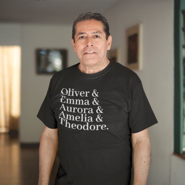 Custom Grandkid Name List with Ampersand Dark T-Shirt (Creator Uploaded)