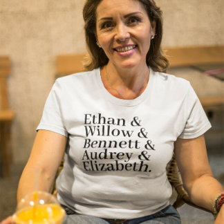 Custom Grandkid Name List with Ampersand  T-Shirt