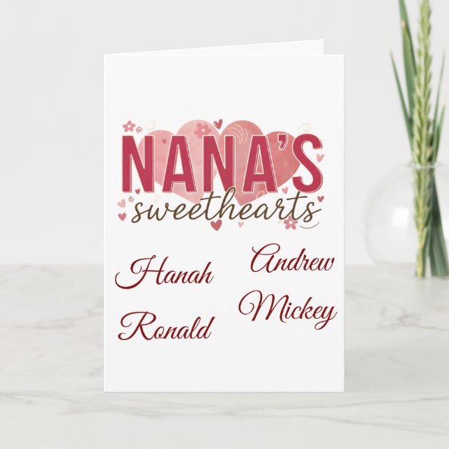 Custom Grandkids Names Greeting Card (Front)