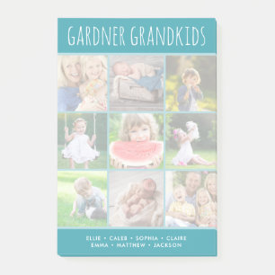 Custom Grandkids Names Instagram 9 Photo Collage Post-it Notes