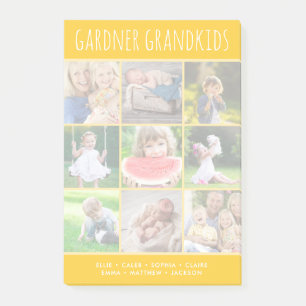 Custom Grandkids Names Instagram 9 Photo Collage Post-it Notes