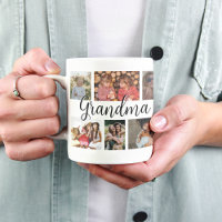 Custom Grandma 12 Photo Collage Coffee