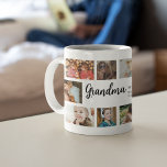 Custom Grandma 18 Photo Collage Coffee Mug<br><div class="desc">Discover our photo-centric coffee mug, an ideal gift for birthdays, christmas or Mother's Day, these personalized mugs allows you to feature 18 photos as a sentimental keepsake. Emblazoned with a cheerful 'we love you so much!' template text, you have the flexibility to change or delete the message to suit any...</div>