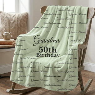 Custom Grandma 50th birthday personalised name Sherpa Blanket