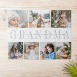 Custom Grandma 7 Photo Grandchildren Collage Jigsaw Puzzle<br><div class="desc">Can't be together in person? Gift a beloved grandmother with this photo collage puzzle featuring 7 treasured photos of her grandchildren,  along with their names or a custom message in the center.</div>