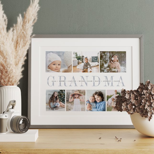 Custom Grandma 7 Photo Grandchildren Collage Print (Creator Uploaded)