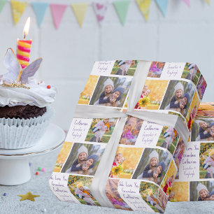 Custom Grandma Birthday Custom Grandkids Photo Wrapping Paper