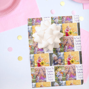 Custom Grandma Birthday Custom Grandkids Photo Wrapping Paper Sheet