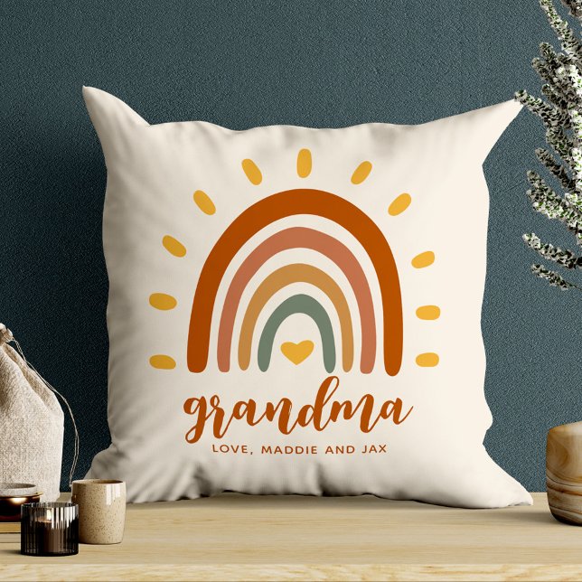 Custom Grandma Boho Earth Tone Rainbow Sun Cushion (Creator Uploaded)
