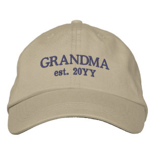 Custom Grandma Est. Promoted to Grandma Embroidered Hat