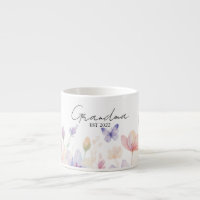 Custom Grandma Est. Year -  Flower and Butterfly 