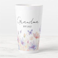 Custom Grandma Est. Year - Flower and Butterfly