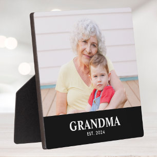 Custom Grandma Established Modern Bold Photo Plaque