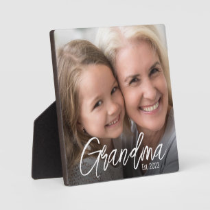 Custom Grandma Established Year Photo Plaque
