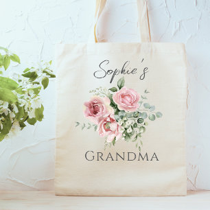Custom Grandma Floral Tote Bag