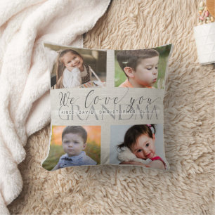 Custom Grandma Grandchildren Photos Cushion