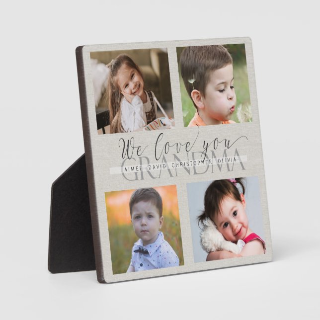Custom Grandma Grandchildren Photos Plaque (Front)