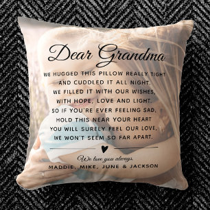 Custom Grandma Message Photo Modern Mother's Day Cushion