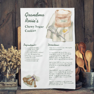Custom Grandma Mum Recipes Sugar Cookies Keepsake Tea Towel