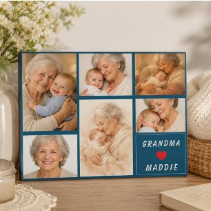 Custom Grandma Photo Collage Grandparents Day Plaque