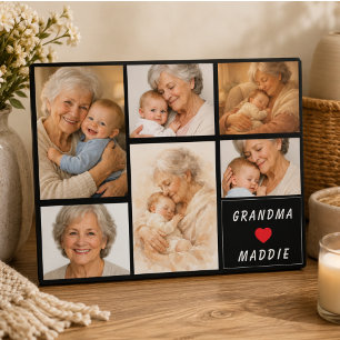 Custom Grandma Photo Collage   Grandparents Day Plaque