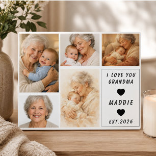 Custom Grandma Photo Collage   Grandparents Day Plaque