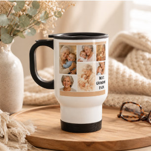 Custom Grandma Photo Collage Grandparents Day Travel Mug