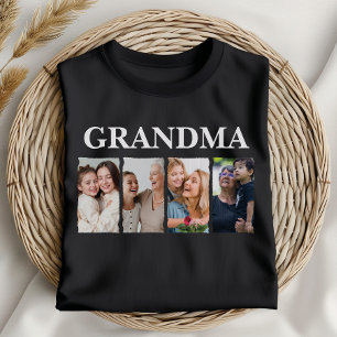 Custom Grandma Photo Collage Personalised Gift T-Shirt