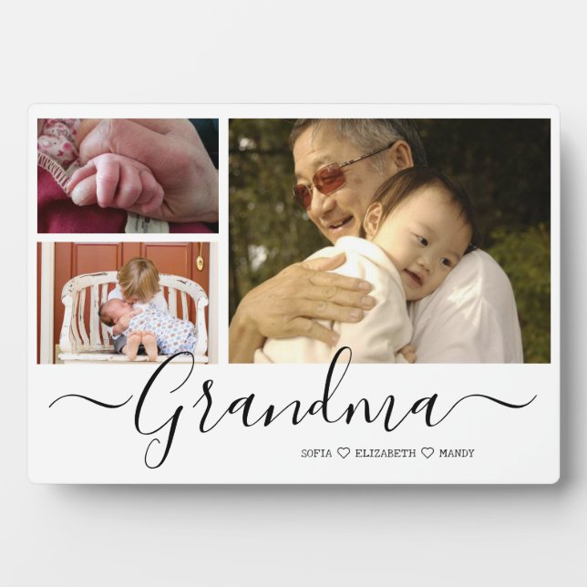 Custom Grandma Photo Collage Plaque –Gift for Nana (Front)