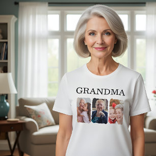 Custom Grandma Photo Collage T-Shirt